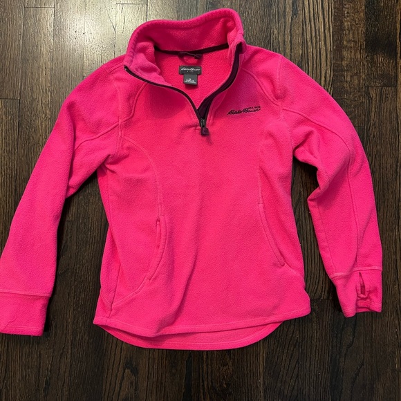 Eddie Bauer Kids Bright Pink Fleece Pullover - Picture 1 of 4